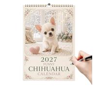 Calendario De Pared Programación Del Planificador Mensual Con Tema De Perro | Calendario De Pared Anual 2027 Para Oficina, Hogar, Dormitorio, Estudio, Escritorio, Sala De Estar, Aula, Cocina