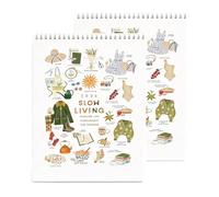 Calendario de Pared Slow Living 2026, Planificador Ilustrado de Listas de Deseos con Arte de Temporada, Calendario Mensual de Actividades Estético para Decoración de Hogar, Oficina y Cocina (2pcs)