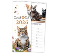 Calendario de pared "Sweet Cat" 2026 16 x 45 cm. By AKENA SC26SP