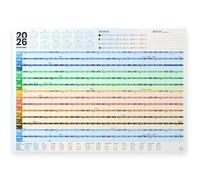 Calendario de pared XXL 2026 A1 plegado en A4 E&G Klasse Adultos Colorido Colores Columnas Calendario KW Mondphase Fase Fase Ferienübersicht con o sin pegatinas, planificador del hogar 2026