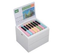 Calendario de Piano con Volumen ajustable] Lecciones de Msica Recargables y Fciles de Usar para Mentes Creativas con Pegatinas de Notas Musicales y Puerto de Carga USB (WHITE