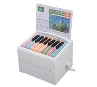 Calendario de Piano, Escritorio Recargable por USB Reproducible, 52 Tarjetas de Calendario Semanal, Adorno de Piano con Partituras (WHITE