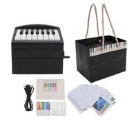 Calendario de Piano Piano Reproducible Recargable por USB 52 Tarjetas de Calendario Semanal con Partituras (BLACK)