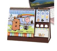 Calendario de pie escritorio 2026 - Mini calendario de mesa con motivos de dibujos animados Capybara |Escritorio decorativo calendario anual | Calendario de papel de 12 meses ajustable para oficina