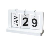 Calendario De Pie - Planificador Diario De Madera, Visualización De La Fecha Del Escritorio | Organizador Del Programa De Mesa Rústico, Bloque De Cuenta Regresiva Para El Hogar De Estilo