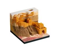 Calendario de piezas de reloj, calendario de silueta de la Gran Muralla con escultura de papel y diseño de luces