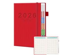 Calendario de planificación 2026 - Organizacion Cuaderno Pestañas prácticas Mensual Semanal Optimización del tiempo Motivación continua - Para tareas Objetivos Inicio Escuela Oficina Sala de reuniones