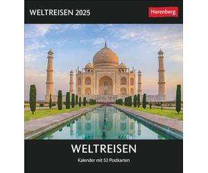 Calendario de postales de viajes mundiales 2025 - Calendario con 53 postales: cada semana un nuevo destino de ensueño en formato postal. Calendario de fotos para colocar o... 53 postales (calendario