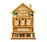 Calendario De Progreso De Lectura De Madera Diseño Colorido Para Exhibición De Estantería Y Mantenimiento De Registros Anuales Calendario De Estantería