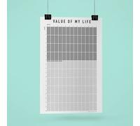 Calendario de tu vida en semanas, póster de vida semanal, 5.200 semanas que mostrarán tu vida y cambiarán la vista (DIN A2 (420x594 mm), en blanco (todos los campos libres)