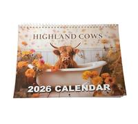 Calendario de vacas de Highland 2026 - Planificador de 12 meses para programar objetivos, organizador personal con función de gestión de tiempo de cita, planificadores de programación para el hogar, t