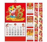 Calendario Del Año Lunar 2026 - Planificador de pared Hořse Year con 12 sobres rojos y temas de animales Žodiâc | Fiesta Y Decoración De Año Nuevo Chino, Gran Formato 37 X 68 Cm, Incluye D