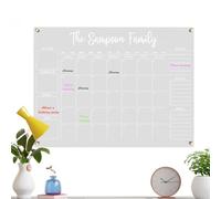 Calendario del plan de alimentos - Planificador de calendario acrílico de pared, calendario de pared portátil | Tarjeta blanca de larga duración reutilizable de larga duración para la cocina del salón