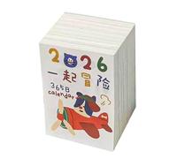 Calendario Diario 2026, Planificador Con Ilustraciones De Dibujos Animados - Calendario De Escritorio Pequeño Removible Con 365 Días | Para, Oficina, Escuela Y Habitación Infantil
