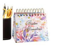 Calendario diario de afirmación, calendario de escritorio perpetuo, afirmaciones positivas para cada día, calendario de escritorio inspirador para mujeres, citas motivacionales inspiradoras