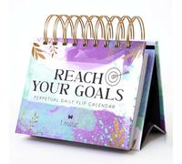 Calendario diario de escritorio Alcanza tus metas, regalo motivacional y afirmaciones positivas para mujeres, calendario perpetuo 2023-2024, bonita decoración de oficina, regalos de gratitud y cuidado