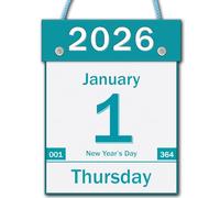 Calendario diario de pared 2025, calendarios de pared página al día con grandes fechas transparentes, calendario de pared de impresión grande para el hogar, oficina, escuela, dormitorios, 6 x 6