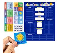 Calendario diario magnético para niños, primer calendario diario magnético, calendario preescolar infantil, tiempo de día de la semana, tiempo de vuelta, tablero negro, guardería, aprendizaje temprano