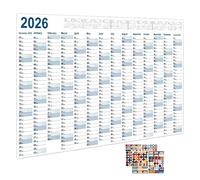 Calendario diario - Página por día para año completo - Agenda creativa 2026 gran formato para proyectos de cocina, gimnasio, oficina, hogar, dormitorio, sala de estudio, clase