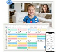 Calendario Digital, Calendario Electrónico de Pared 15,6" 32GB, Planificador Familiar Inteligente, Recompensas por los Logros y Planificador de Comidas, Pantalla Táctil 1920 * 1080