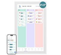 Calendario digital de pared de 21.5 pulgadas, pantalla táctil interactiva, calendario electrónico y concentrador familiar inteligente con sincronización entre dispositivos, recordatorios de horarios