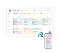 Calendario Digital Inteligente 15.6 Pulgada, Calendario Digital Inteligente, 1920 × 1080, Rotación Automática, para Oficinas, Home Office, Recepciones y Pequeñas Tiendas(White)