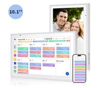 Calendario digital inteligente de 10.1 pulgadas, calendario familiar electrónico con pantalla táctil, tabla de tareas compartidas, planificador de comidas, lista de tareas y tablero de horarios