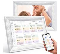 Calendario digital inteligente de 10.1 pulgadas y tabla de tareas, planificador familiar con comidas y recetas, sincroniza Google/Outlook, horario visual para TDAH, WiFi de 32 GB 2.4/5G, soporte de