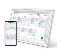 Calendario digital inteligente de 10.1 pulgadas y tabla de tareas, planificador familiar con comidas y recetas, sincroniza Google/Outlook, horario visual para TDAH, WiFi de 32 GB 2.4/5G, soporte de
