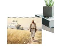 Calendario Divertido Jesucristo 2026 - Papel 22,5x28 Cm | Agenda Planificador Anual Cristiano | Decoración Calendario De Pared Colgable Para Planificación Diaria En Familia Hogar Lugar De Trabajo Escu