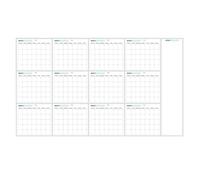 Calendario Dry Lösch - Muro De Planificador De Calendario Vacío, Gran Diseño De Pizarra | Formato De Descripción General Anual Visible, Área De Planificación Duradera 35x58in, Planificador Transparent
