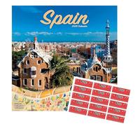 Calendario España 2026 | Calendario de pared cuadrado | 16 meses | Septiembre 2025 a diciembre 2026 | con pegatinas organizativas gratis, regalo de España