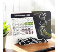 Calendario F1 2025, calendario de escritorio F1 2025, calendario de escritorio de carreras 2025 con diseño de carreras, calendario de carreras de Fórmula Uno 2025 con fechas de carrera, calendario de