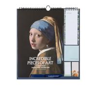 Calendario pared 2025 2026 Arte - Organizador semanal Familiar : Planificador mensual 2025 2026 | Incluye Pegatinas, Notas Adhesivas y Cuelga Fácil [16 MESES]