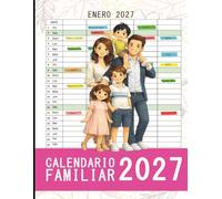 Calendario Familiar 2027: Organizador mensual familiar, en 5 columnas, para una familia de cinco, Enero a Diciembre , tamaño A4