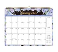 Calendario familiar grande de pared 2026-12 meses de enero a diciembre de 2026 con diseño fácil de ver y días festivos del Reino Unido para organización del hogar y la oficina (A)