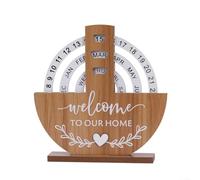 Calendario giratorio de madera para decoración elegante del hogar u oficina, una solución sostenible y atractiva para la gestión de fechas (C)