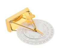 Calendario Giratorio de Madera y Hierro Dorado para Escritorio | Dial Circular Manual, Control sin Año, Acabado Metálico Elegante, Adecuado para Oficina, Recepción y Docentes