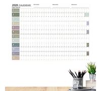Calendario grande 2026 | Suministros de trabajo grandes de 29 x 20 pulgadas con etiquetas de puntas, calendario de pared anual | para lectura, salud, estudio mental, escuela, tarea, hogar, vacaciones