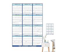 Calendario grande de borrado en para pared,Calendario de borrado en para pared, Planificador de pared anual de 12 meses, De enero a diciembre de 2025 Planificador de calendario plegado para