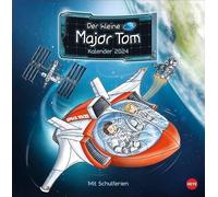 Calendario infantil 2024 con conocimiento del espacio espacial y los motivos de la serie de libros infantiles. Calendario de pared 2024 con mucho espacio para las entradas.