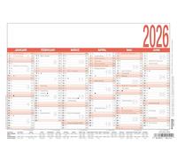 Calendario laborable 2025 - A5 (21 x 14,8 cm), 6 meses en 1 página, calendario de pizarra, calendario de carteles, planificador anual, 904-0000
