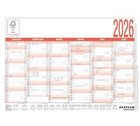 Calendario laborable 2026 - A6 (14,8 x 10,5 cm), 6 meses en 1 página, calendario de pizarra, calendario de carteles, planificador anual, 900-0000