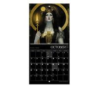 Calendario Lunar 2024 - Calendario de Pared Calendario Lunar 2024, Calendario Astrológico 2024 Arte de Pared Luna Llena Rastreador | Calendario Fases Lunares Arte Mural