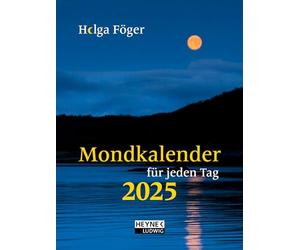 Calendario lunar para cada día 2025: especialmente detallado, para todos los que quieren saber exactamente, pequeño y compacto, calendario de bolsillo de 10,5 x 14,0 cm