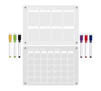 Calendario magnético de pared, tablero de pared de borrado en , 21 x 29 cm, con superficies transparentes, organizador compacto de acrílico para escribir, calendario de planes con diseño moderno