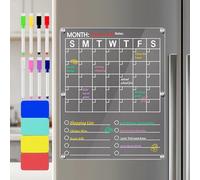 Calendario Magnetico Nevera Transparente,con 8 Rotuladores,11.4x14.17 Zoll Set de Pizarras Magnéticas para Planificador de Comidas, Listas de la Compra, Objetivos Semanales