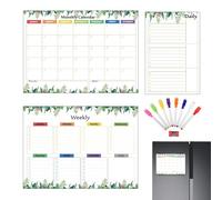 Calendario magnético para clase, calendario magnético para - Juego de 3 calendarios familiares mensuales con marcadores, borradores | Planificadores semanales y diarios mensuales, planificación