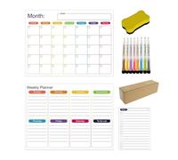 Calendario magnético para, imán de calendario para, planificador diario para refrigerador, tabla de planificación semanal para con 8 marcadores