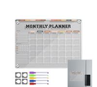 Calendario Magnético para Nevera Acrílico Transparente, Calendario Magnético Mensual para Nevera 2024, Calendario Acrílico para Nevera, Planificador Magnético para Nevera Mensual